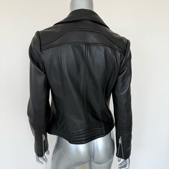 Michael Kors moto leather women jacket size 6 US - Picture 4 of 8